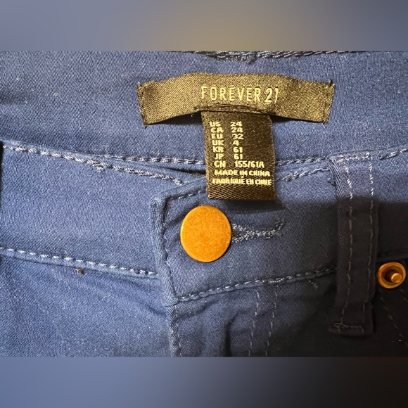 Forever 21 Skinny Pant Blue Size 24 NWT - Picture 3 of 5